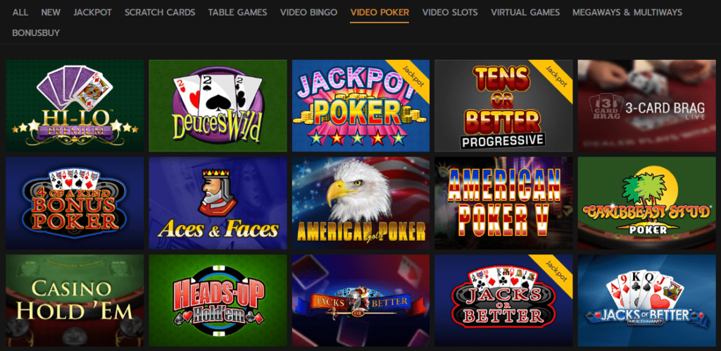 Video poker παιχνίδια